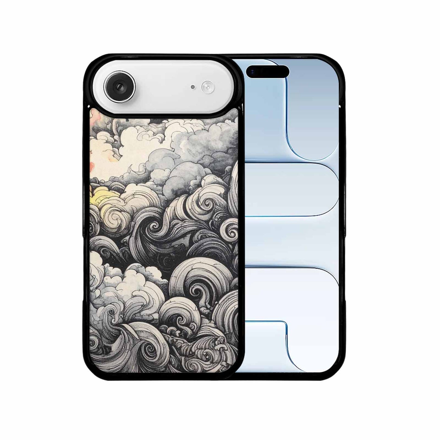 iPhone 17 Air Case — Tie Dye Swirls Black White Tie, Custom Print Case Cover