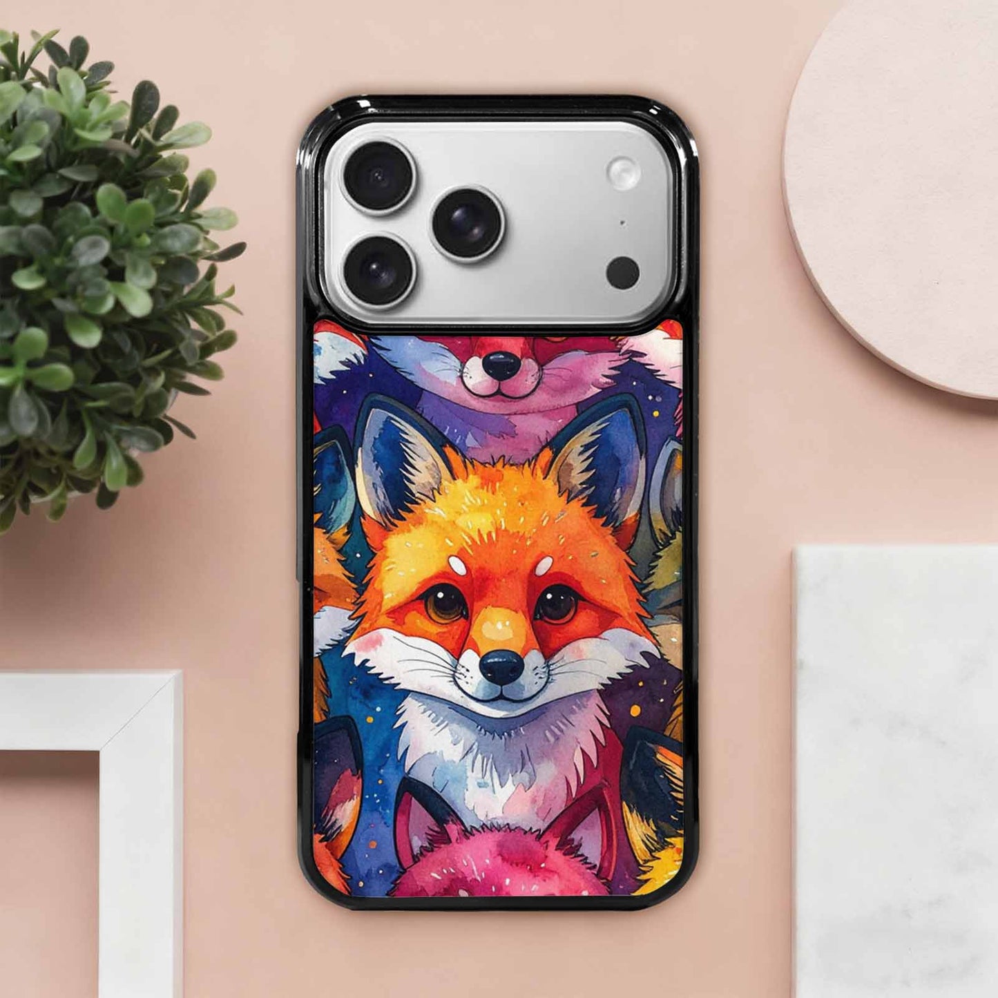 iPhone 17 Pro Max Case — Watercolor Kawaii Fox Watercolor Abstract, Custom Phone Case