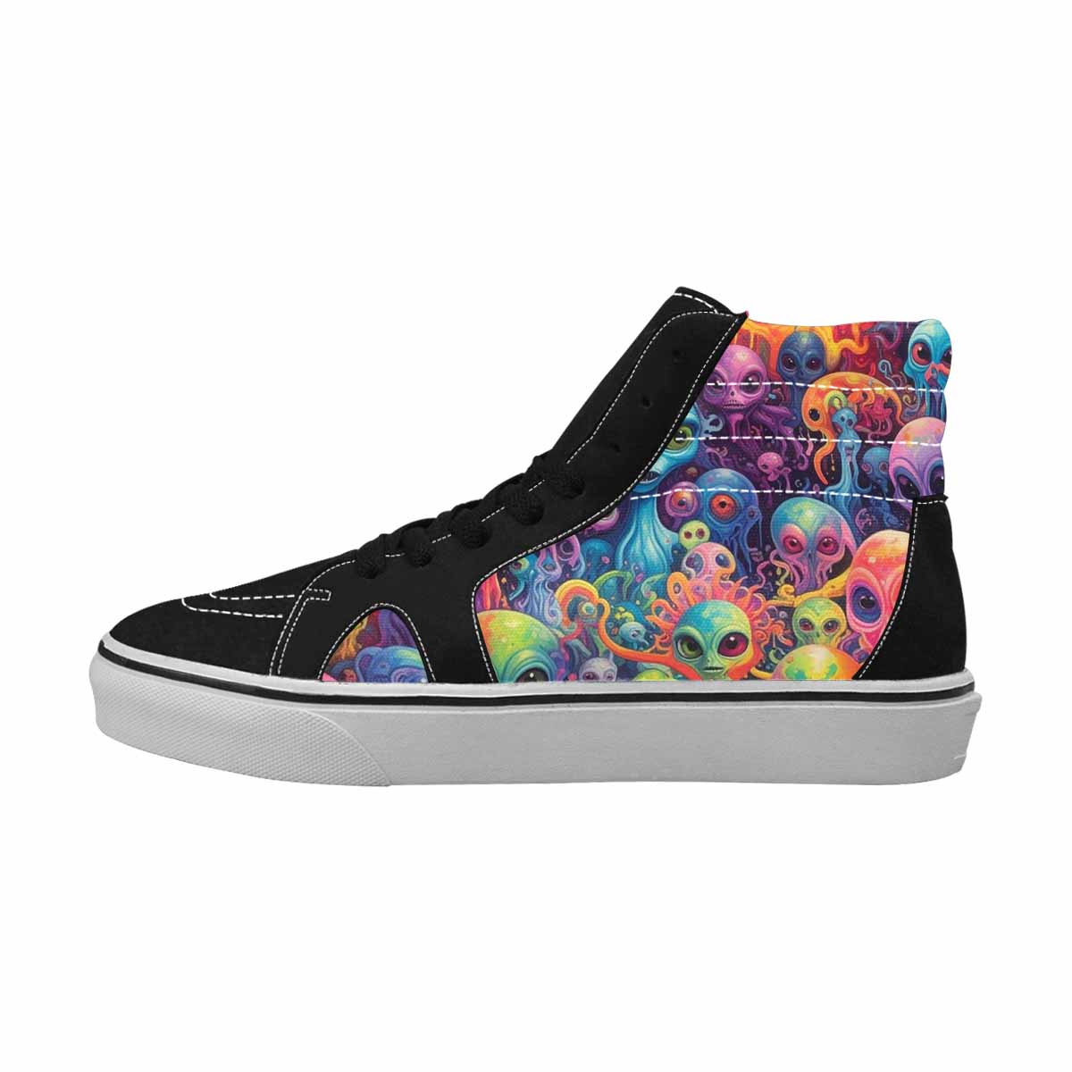 MEN'S Aliens  Tie Dye High Top Canvas Kaleidoscope Sneakers