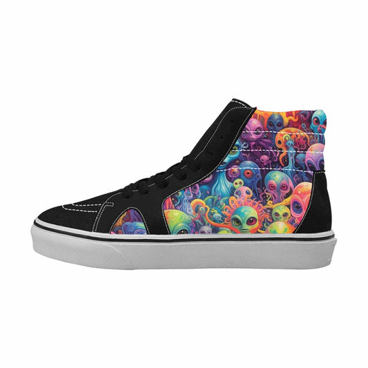 MEN'S Aliens  Tie Dye High Top Canvas Kaleidoscope Sneakers