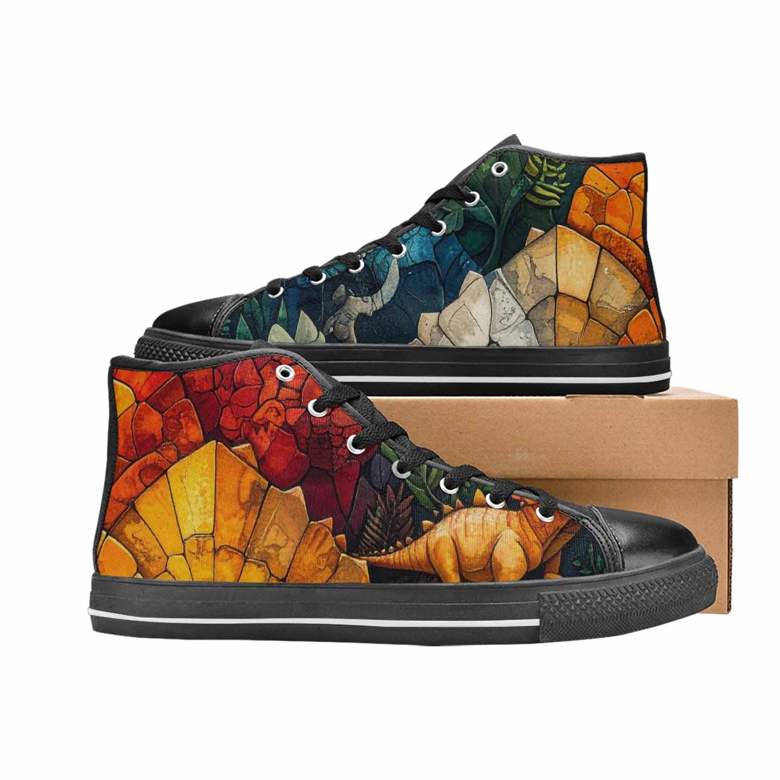 WOMEN'S Dinosaur Silhouette High Top Canvas Y2K Sneakers