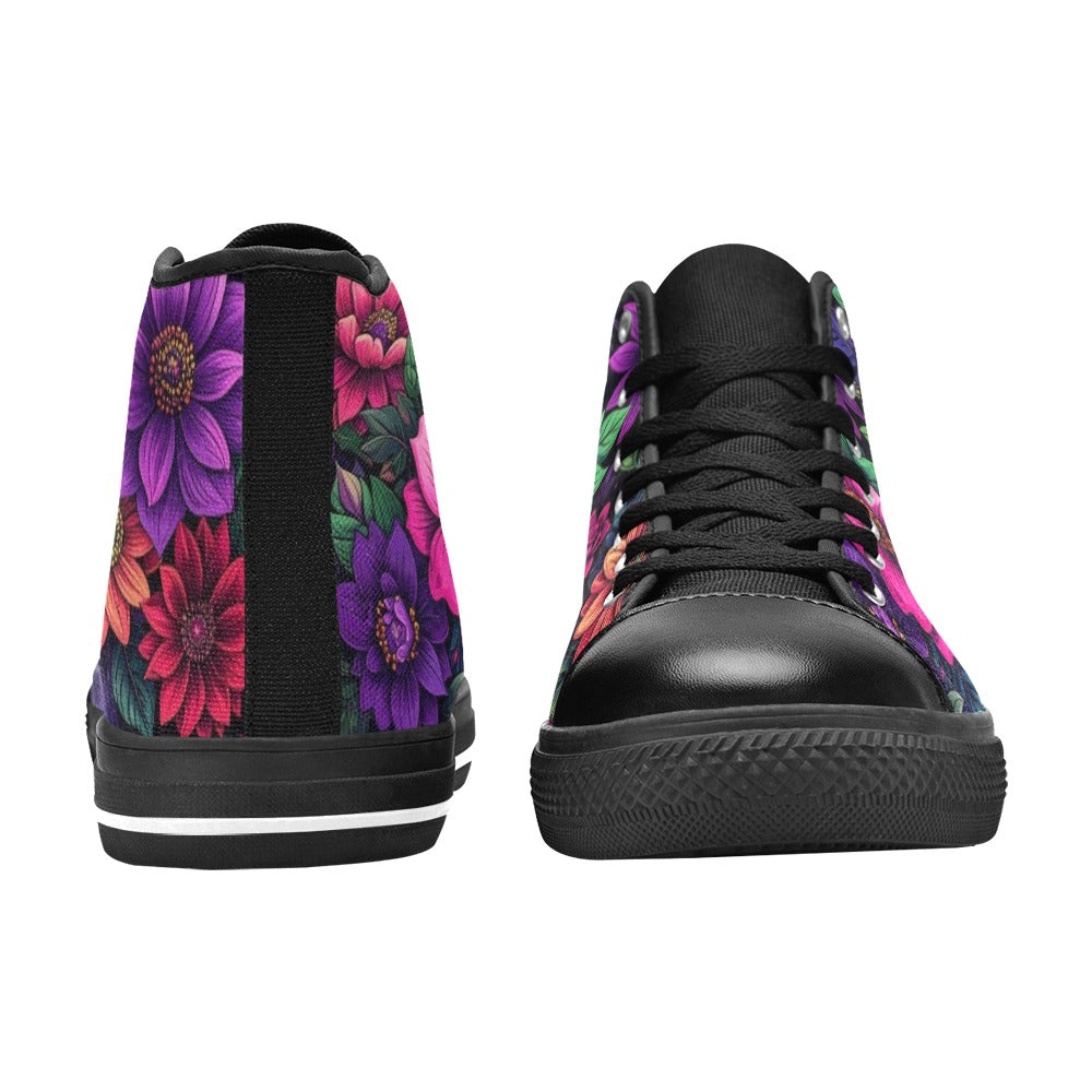 MEN'S Trippy Floral Chaos High Top Canvas Surreal Shoes