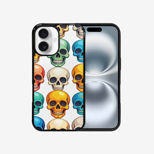 iPhone 16 Case — Vibrant Skull Seamless, Personalized Phone Case