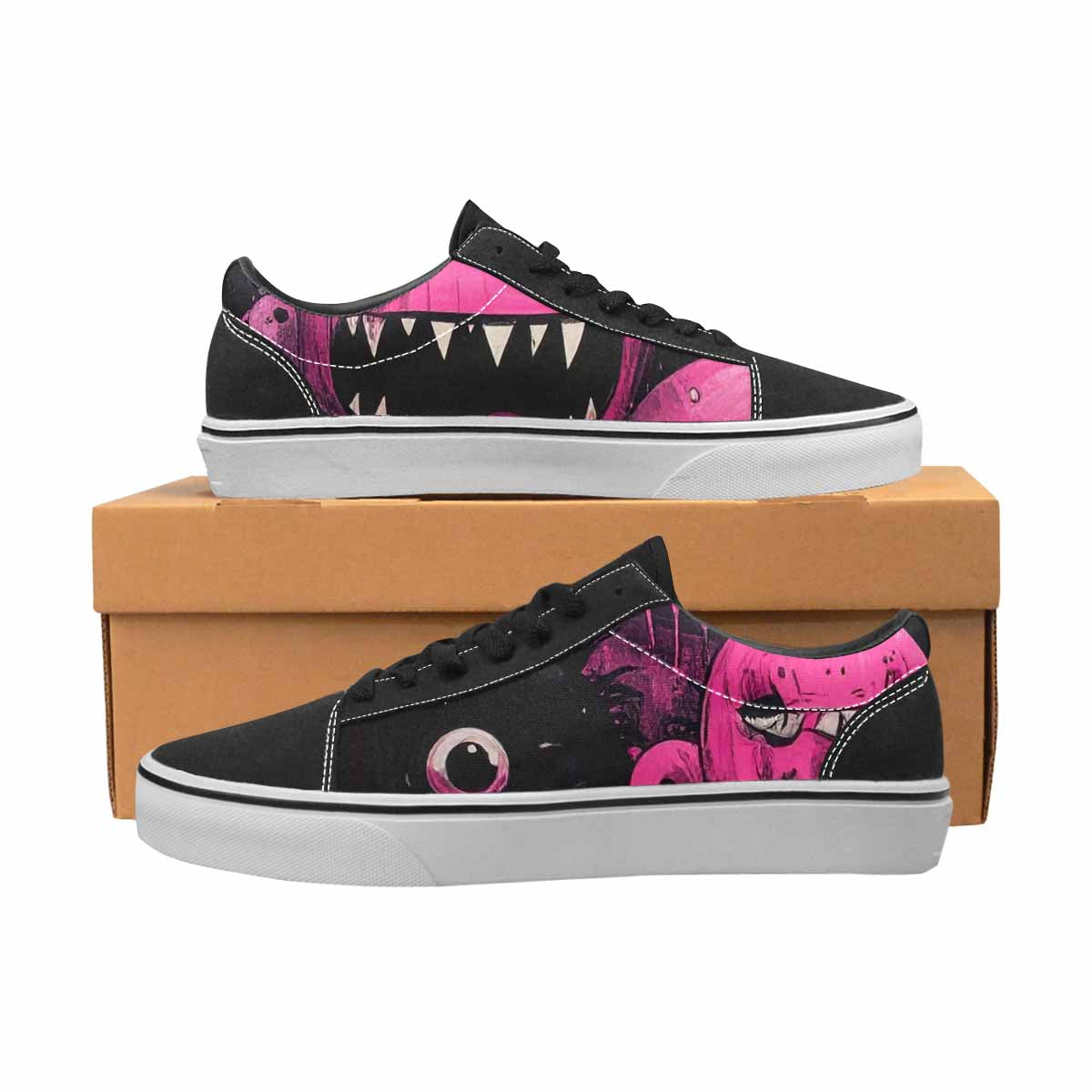 WOMEN'S Monsters (general) Lace-Up Canvas Dark Academia Custom Sneakers