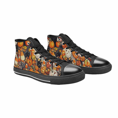WOMEN'S Halloween High Top Canvas Grunge Shoes