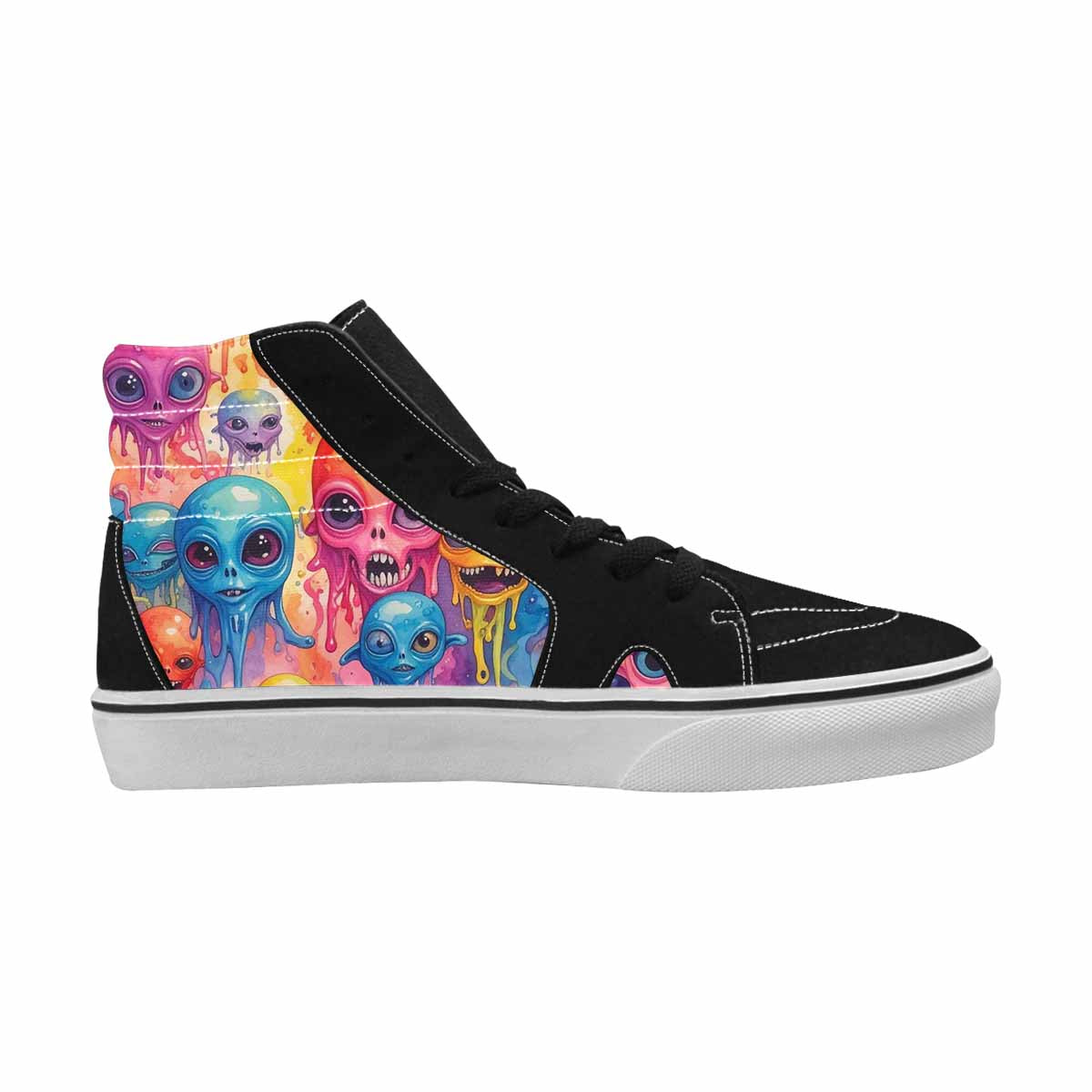 MEN'S Aliens  Tie Dye High Top Canvas Melting Art Sneakers