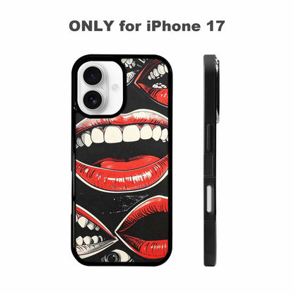 iPhone 17 Case — Googly Cartoon Mouths Cartoon Cute, Custom Printed Phone Case