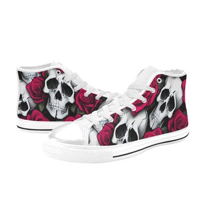 WOMEN'S Cc Skulls Roses 1 High Top Canvas Dreamcore Sneakers