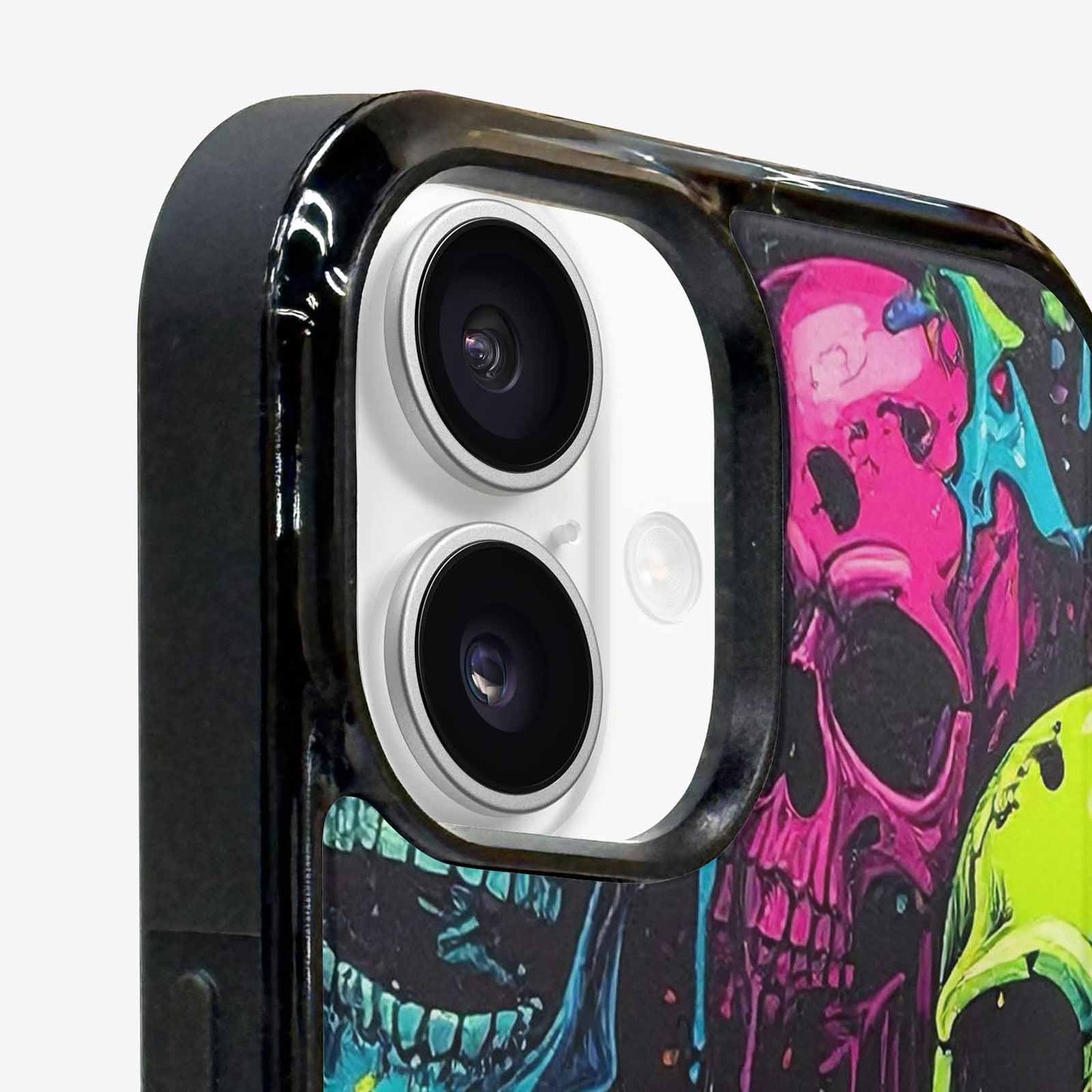 iPhone 16 Plus Case — Vibrant Camo 1000\'s Of Skeletons Neon, Custom Phone Case