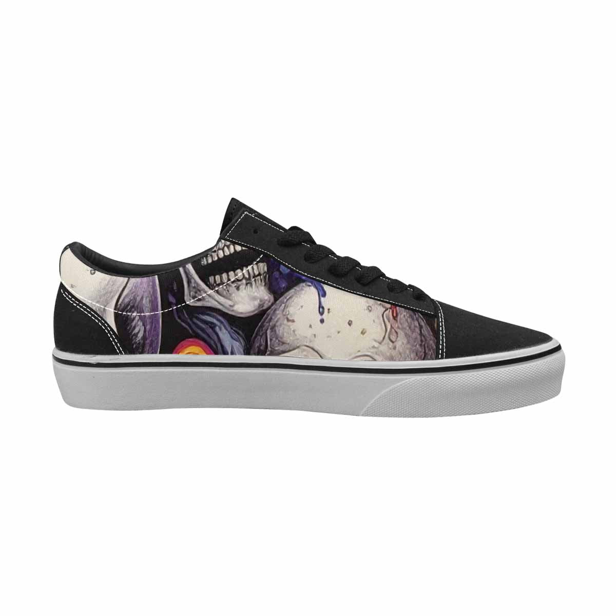 WOMEN'S Rainbow From Skull S Lace-Up Canvas Kaleidoscope Custom Sneakers
