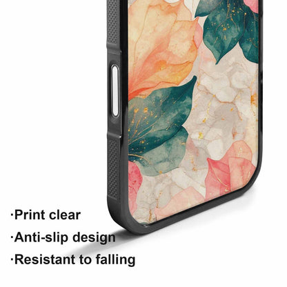 iPhone 17 Case — Marble Floral, Custom Printed Phone Case