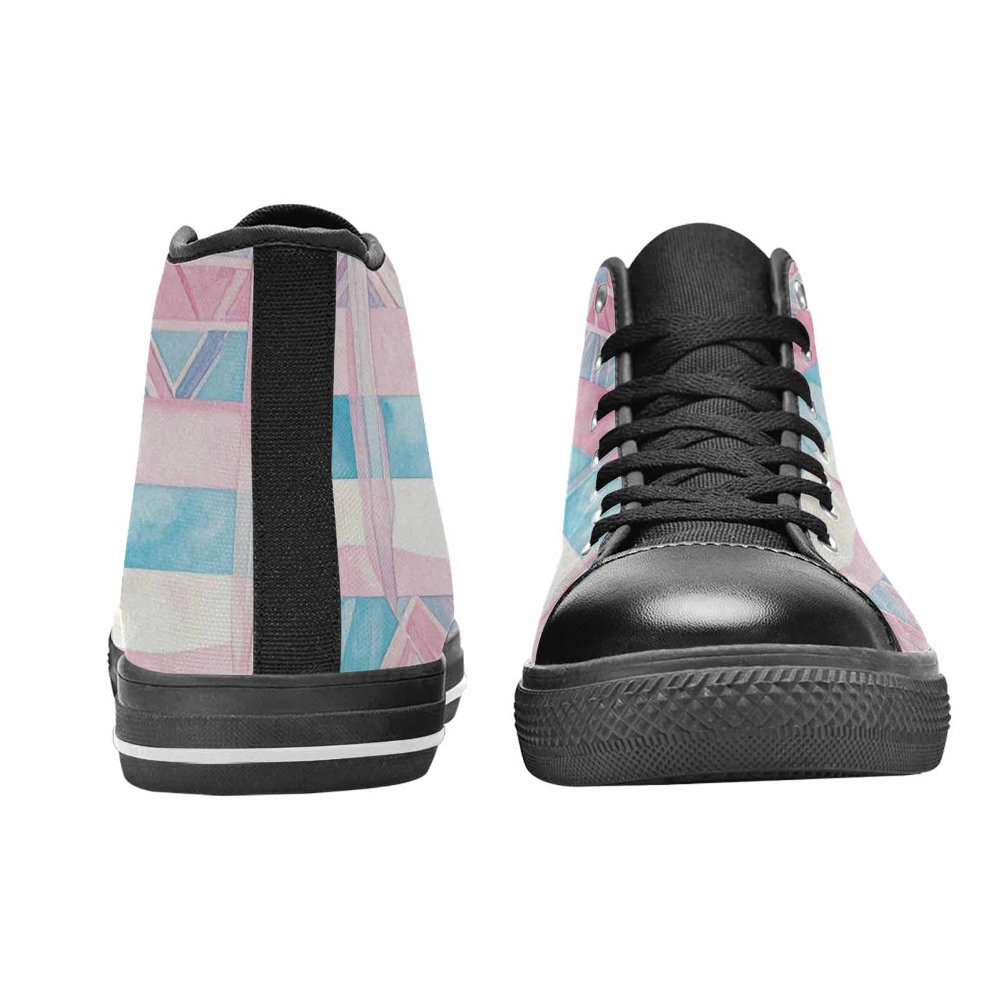 MEN'S Transgender Flag Color High Top Canvas Dark Academia Shoes