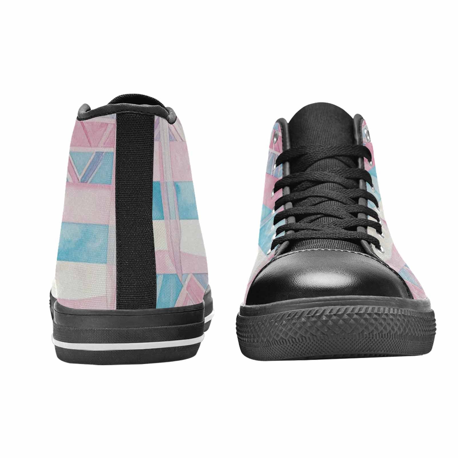 MEN'S Transgender Flag Color High Top Canvas Dark Academia Shoes