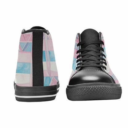 MEN'S Transgender Flag Color High Top Canvas Dark Academia Shoes