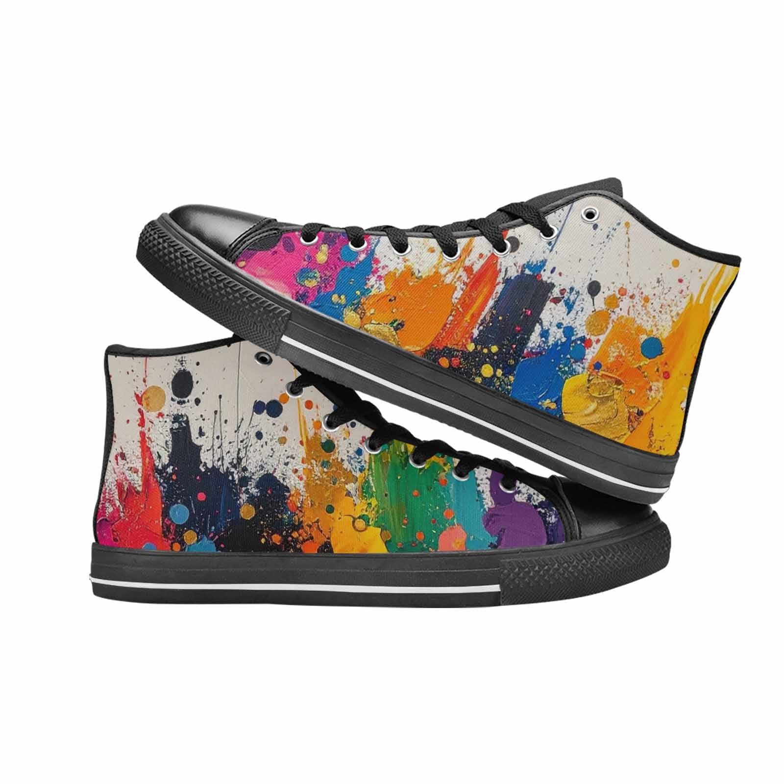 MEN'S Paint Splatter High Top Canvas Dark Academia Sneakers