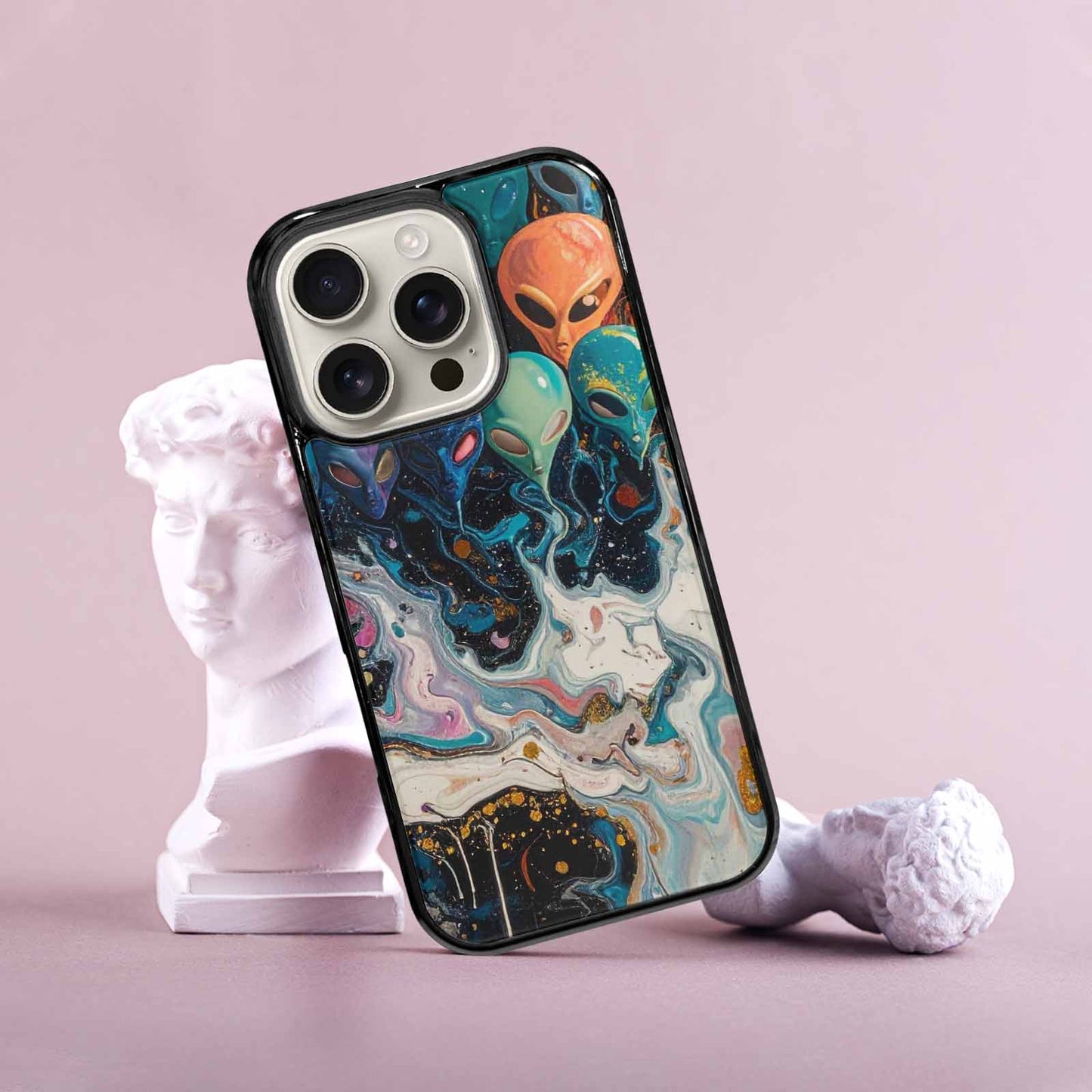 iPhone 16 Pro Case — Aliens Marblealiens Pattern Fjy, Custom Made Phone Cover