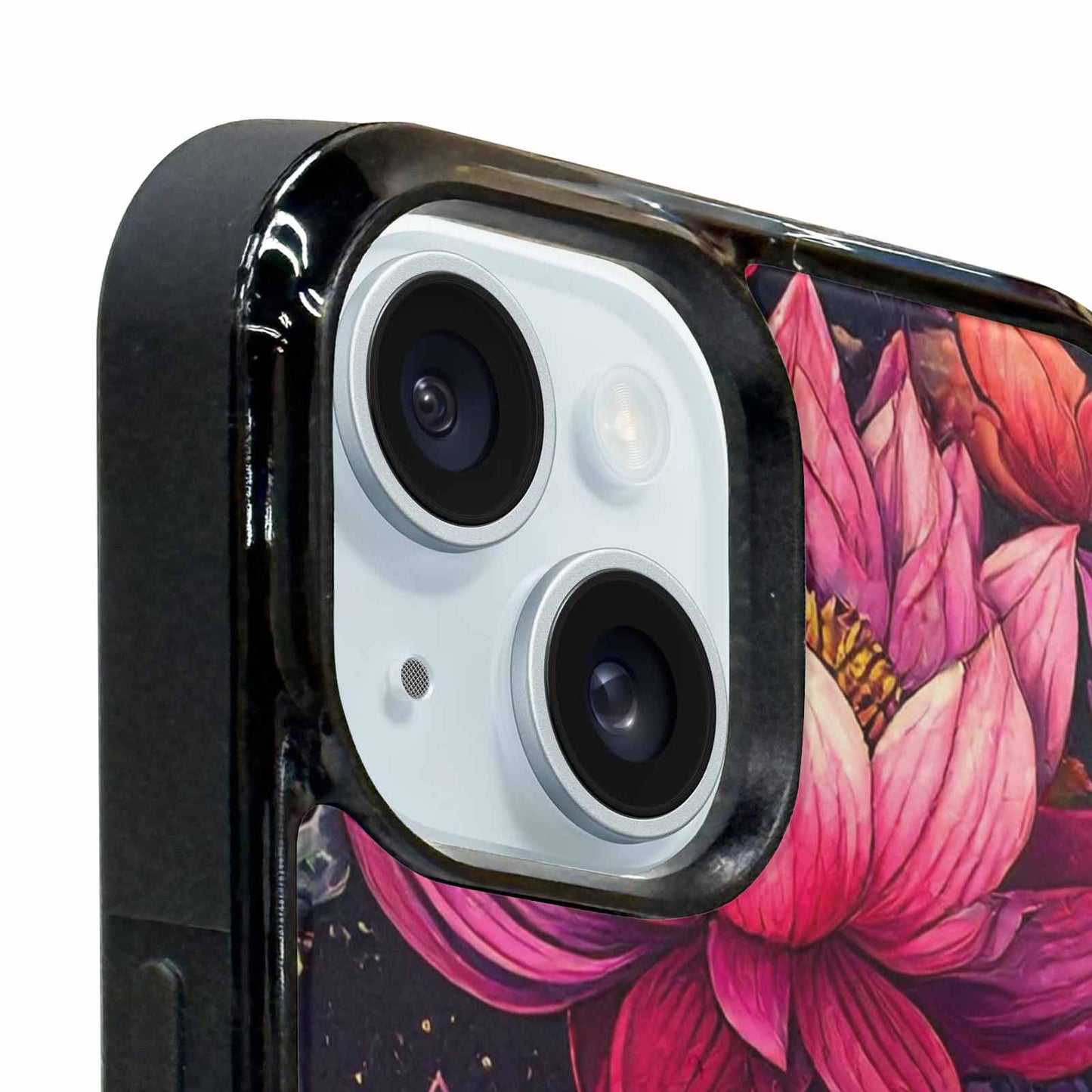 iPhone 15 Plus Case — Lotus Skulls, Unique Phone Case Design