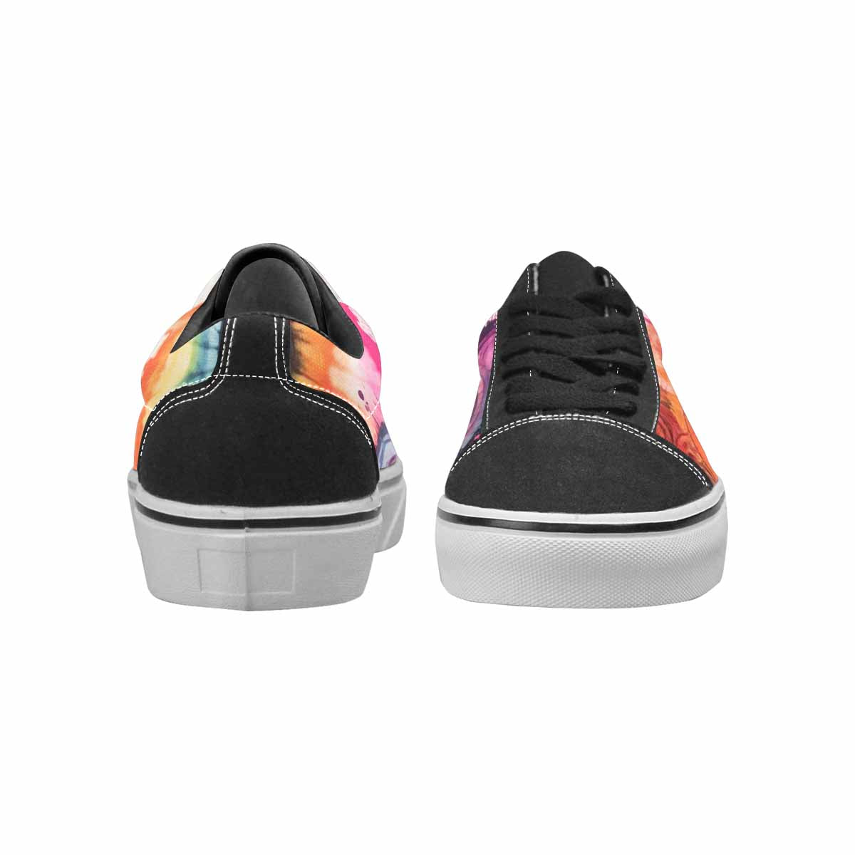 WOMEN'S Tie Lace-Up Canvas Melting Art Custom Sneakers