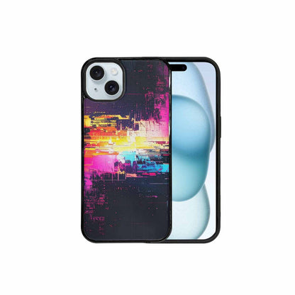 iPhone 15 Plus Case — Glitch Dark Art Seamless Pattern Vibrant, Custom Printed Phone Case