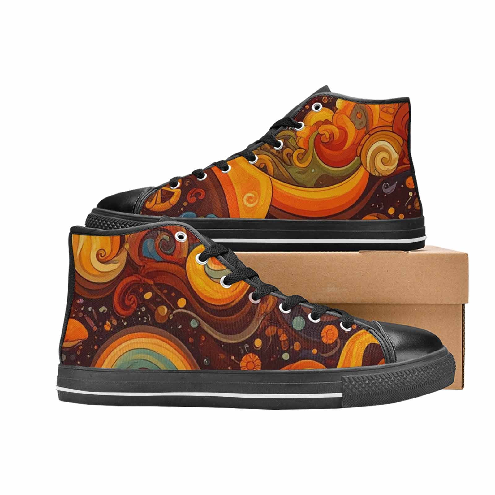 WOMEN'S Groovy 70S Peace High Top Canvas Surreal Shoes