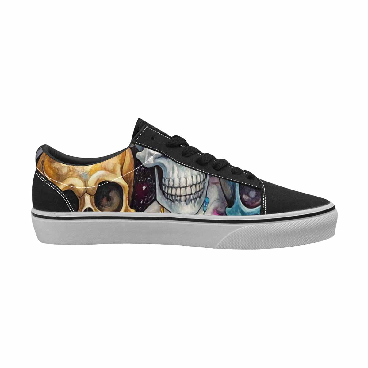 WOMEN'S Skulls  Marble Skulls Lace-Up Canvas Aesthetic Custom Shoes