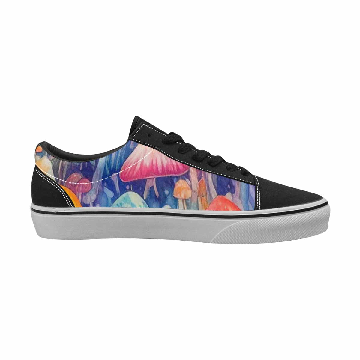 WOMEN'S Mushrooms  Tie Dye Lace-Up Canvas Kaleidoscope Custom Sneakers