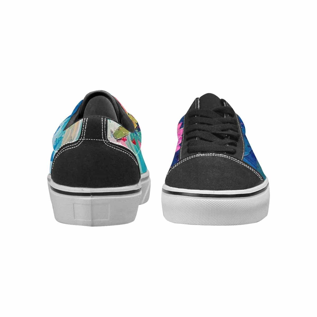 WOMEN'S Full Color Vibrant Monet Lace-Up Canvas Melting Art Custom Sneakers