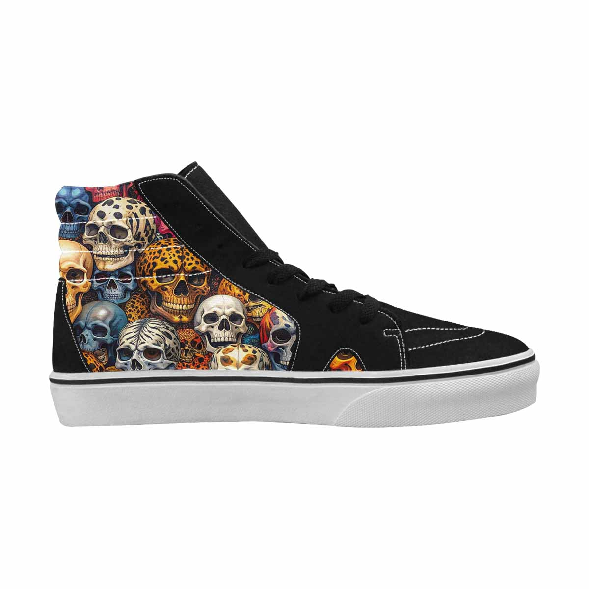 MEN'S Skulls High Top Canvas Melting Art Custom Sneakers