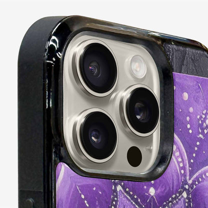 iPhone 16 Pro Max Case — Purple Mandala Bohemian Print Edge To, Custom Art Phone Cover