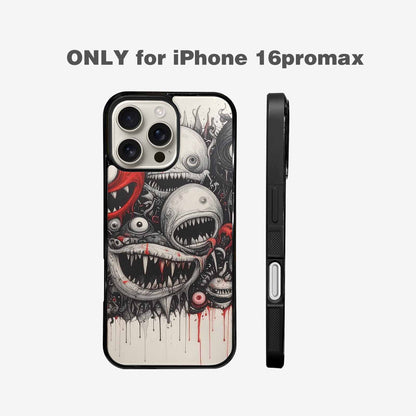 iPhone 16 Pro Max Case — Multi Eye Monster Black Red Ink, Custom Designed Case Cover