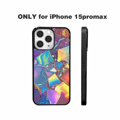 iPhone 15 Pro Max Case — Holographic Iridescent Shimmer Pattern Hundreds Of, Customized Protective Case
