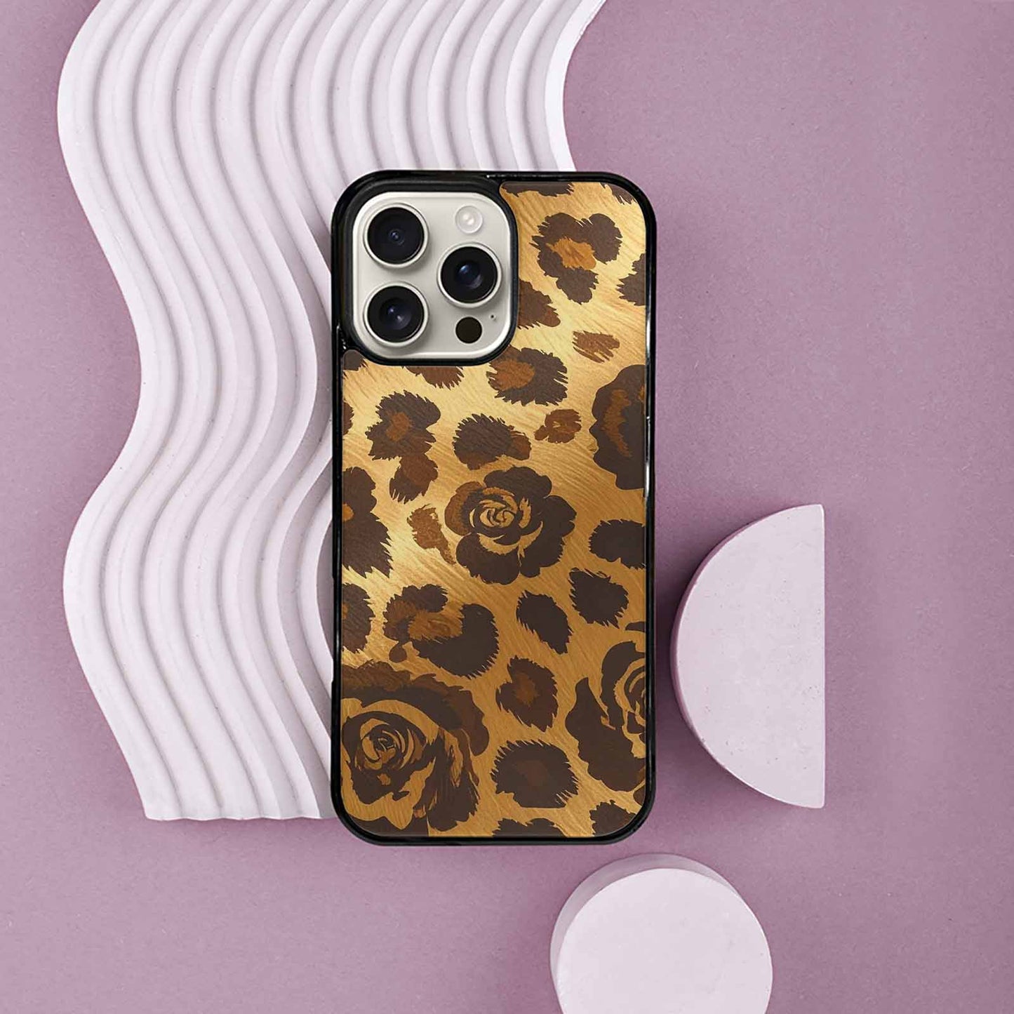 iPhone 16 Pro Max Case — Classic Leopard Print Warm Golden Tan, Custom Designed Case Cover