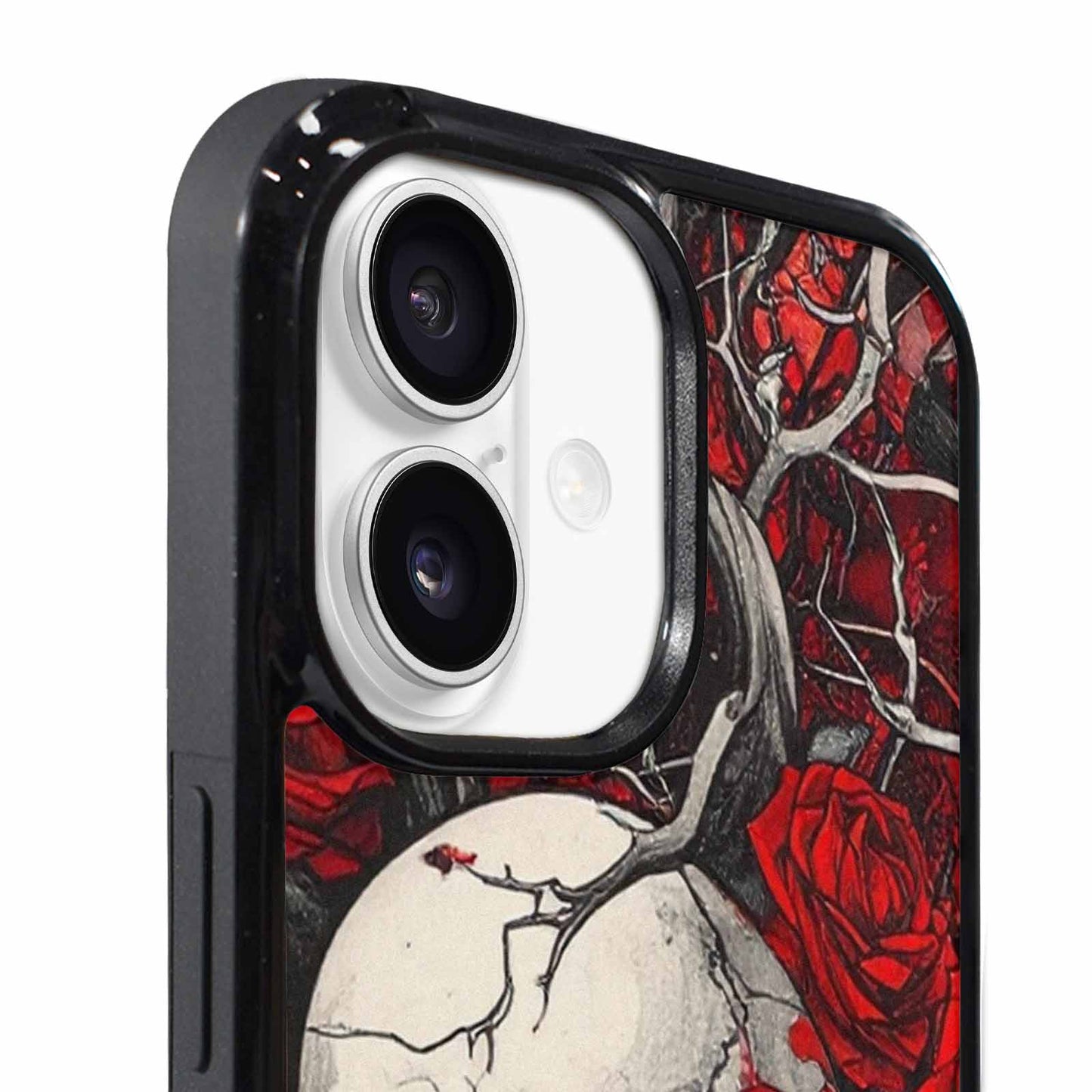 iPhone 17 Case — Skull And Roses Black Gothic Skulls, Custom Art Phone Cover