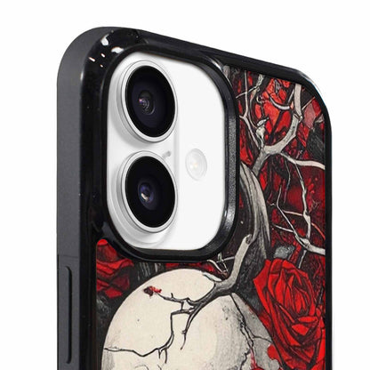 iPhone 17 Case — Skull And Roses Black Gothic Skulls, Custom Art Phone Cover