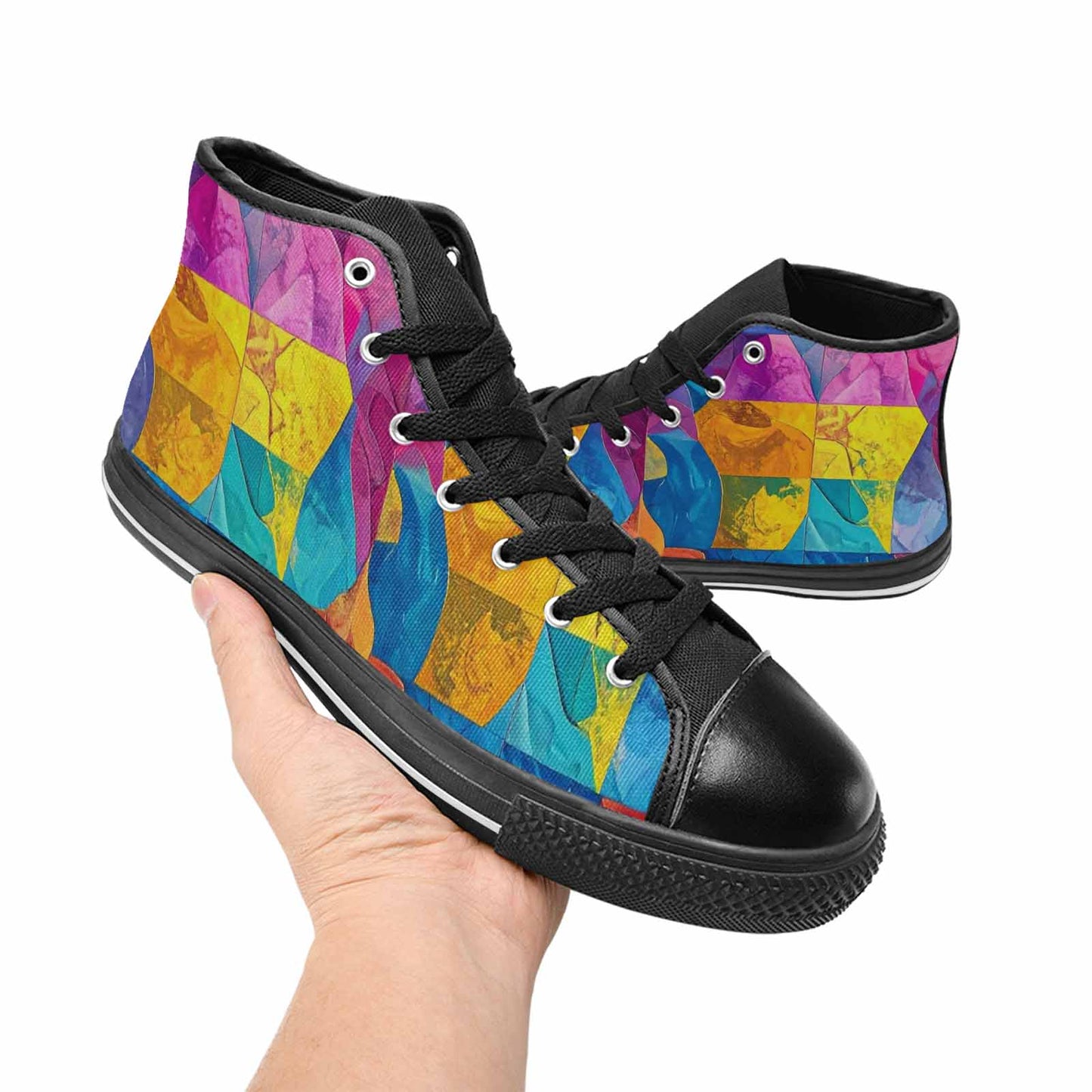 MEN'S Pansexual Flag Color High Top Canvas Aesthetic Custom Shoes