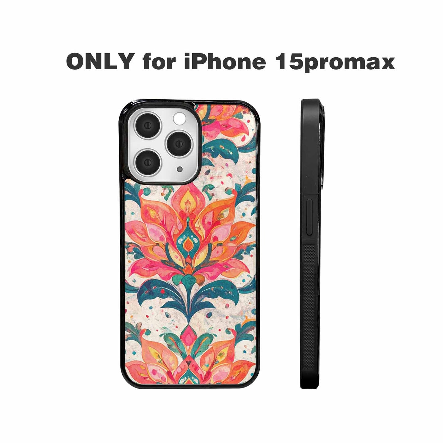 iPhone 15 Pro Max Case — Marble Floral, Personalized Phone Case