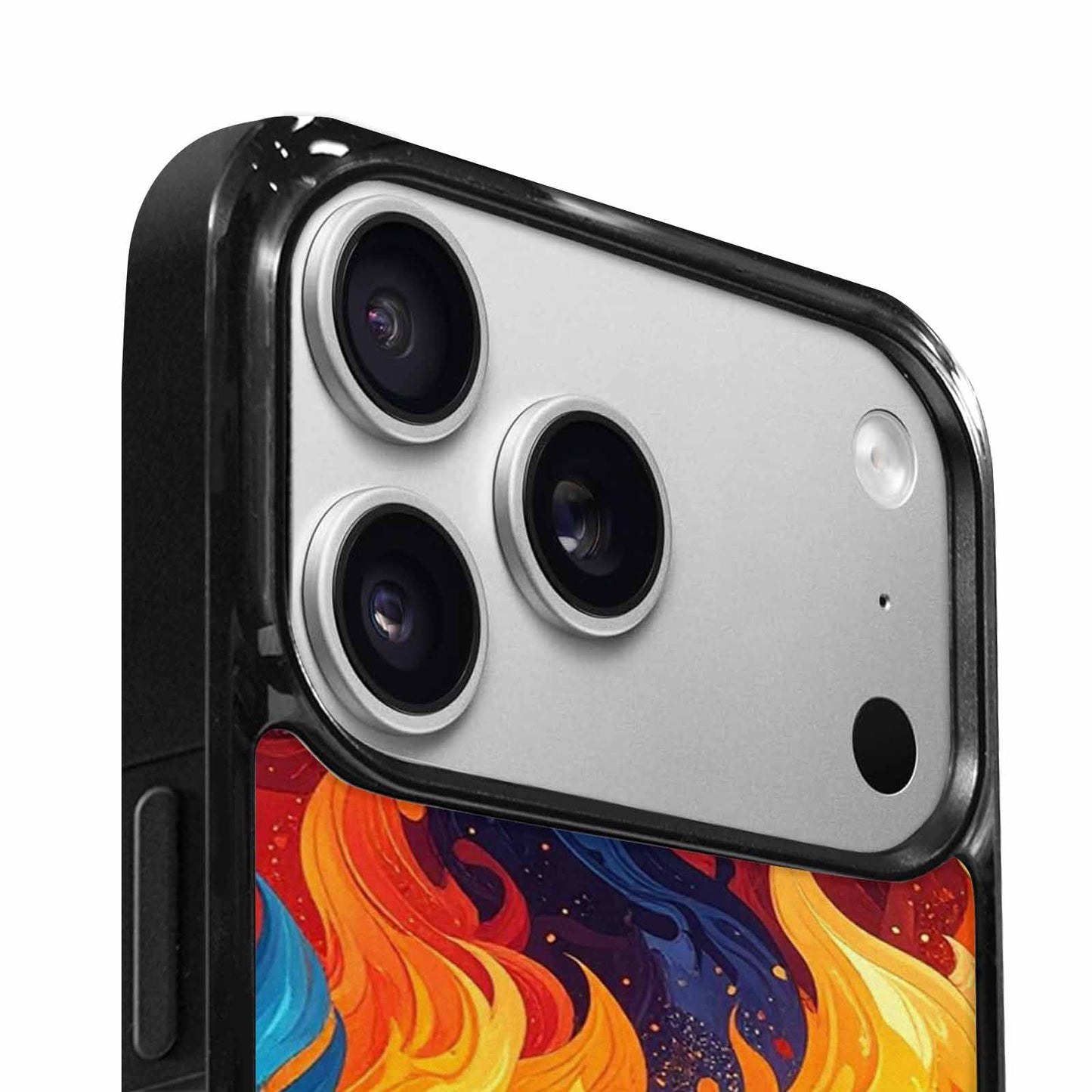 iPhone 17 Pro Case — Small Fire Flame Pattern Randomly Original, Custom Printed Phone Case