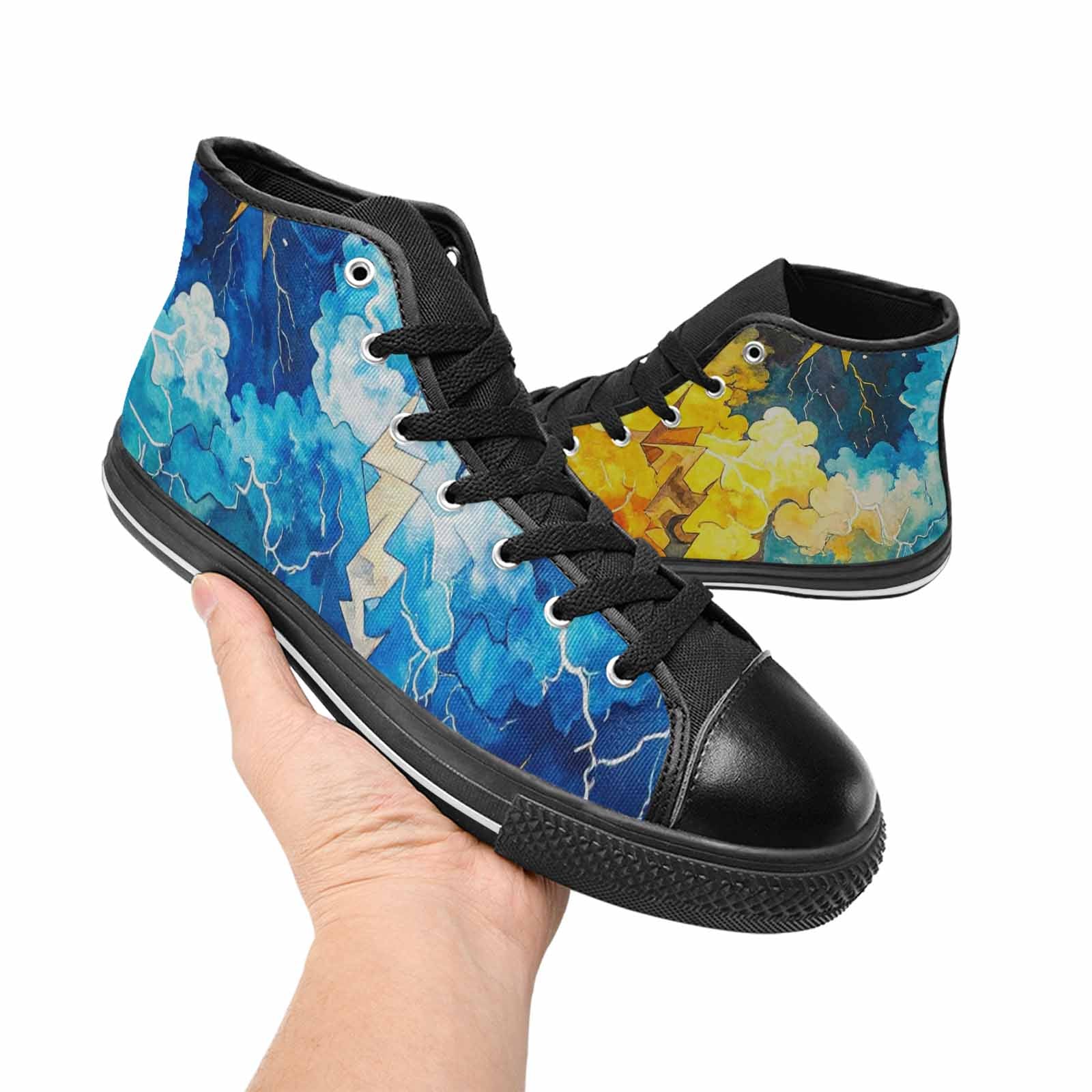 WOMEN'S Lightning Bolt High Top Canvas Aesthetic Sneakers