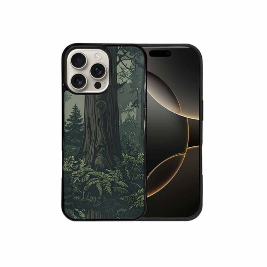 iPhone 16 Pro Max Case — Seamless Pattern Ancient Redwood Forest Giant, Custom Art Phone Cover