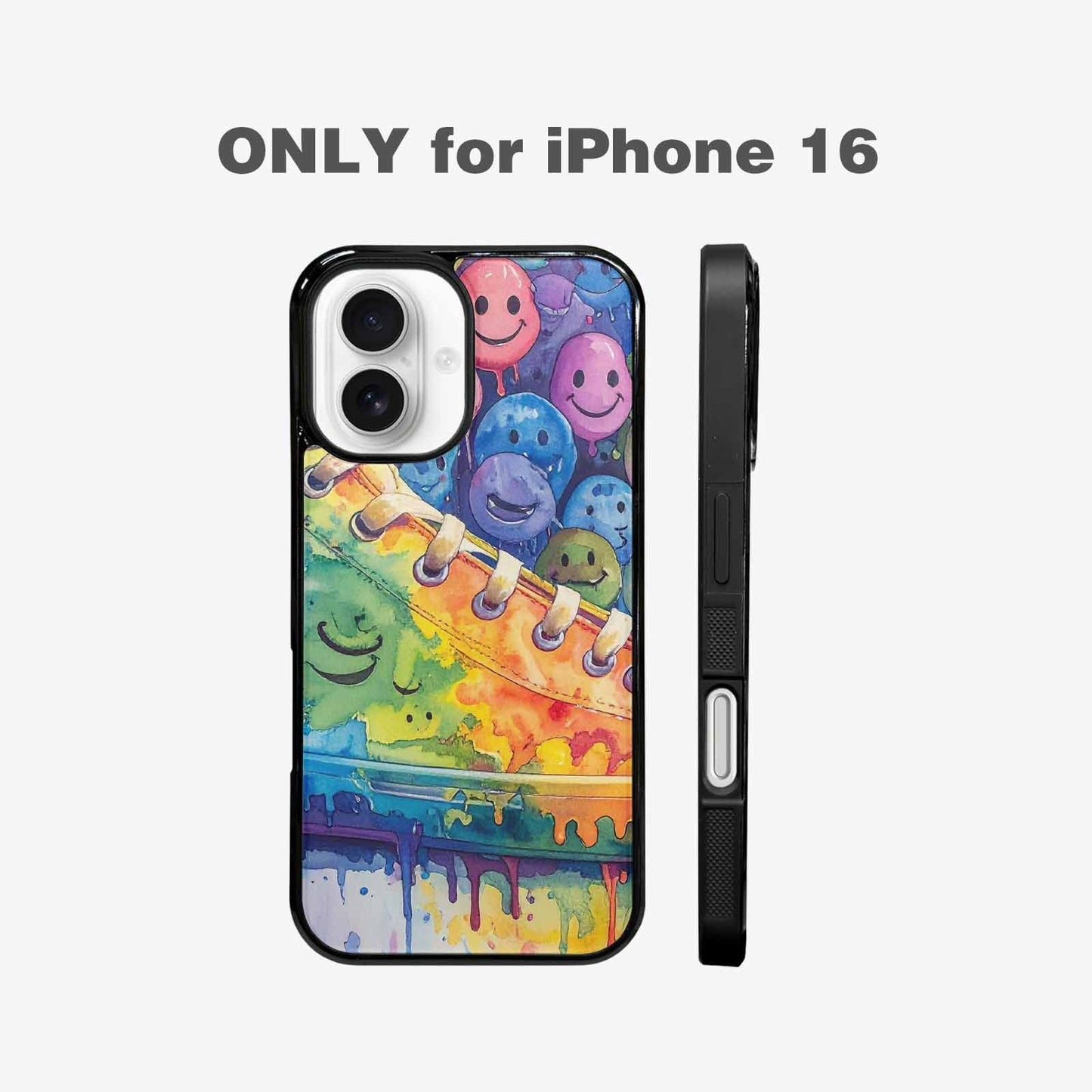 iPhone 16 Case — Smiley Facessmiley Faces Tie D, Custom Made Phone Cover