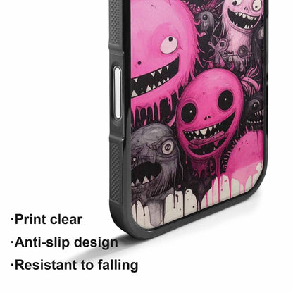 iPhone 17 Case — Black &amp; Pink Ink Cartoon Cute, Personalized Phone Case