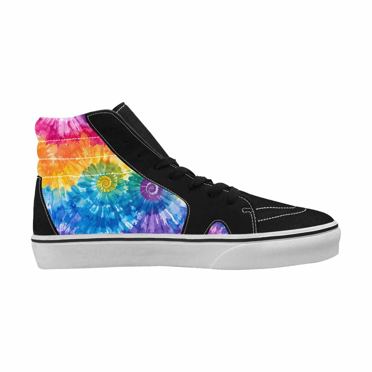 WOMEN'S Tie Dye Swirl High Top Canvas Surreal Custom Sneakers