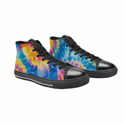 MEN'S Tie Dye Swirl High Top Canvas Grunge Custom Shoes