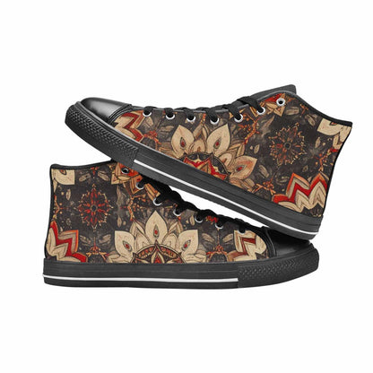 MEN'S Mandala High Top Canvas Cottagecore Custom Sneakers
