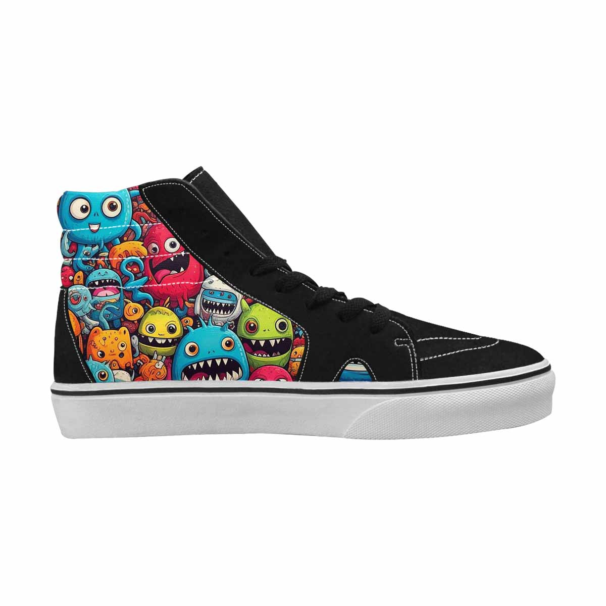 WOMEN'S Cartoon Monster Character High Top Canvas Wallpaper Art Sneakers