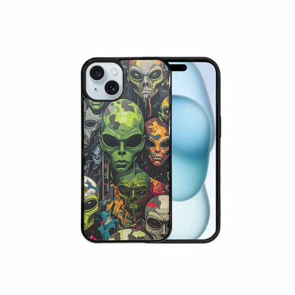 iPhone 15 Plus Case — Aliens Camo Aliens Pattern Hundreds Of, Custom Made Phone Cover