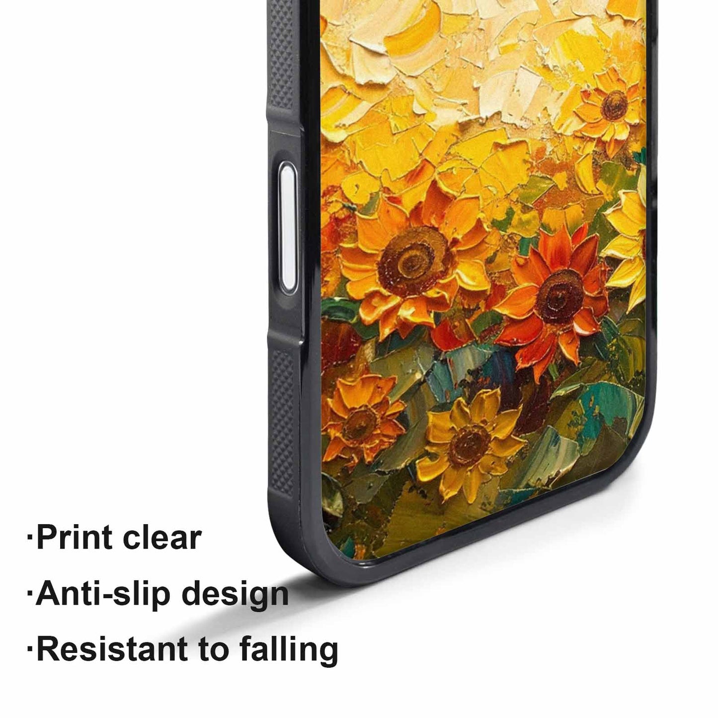 iPhone 17 Air Case — Impressionist Sunflower Brushstroke Pattern Hundreds Floral, Customized Protective Case