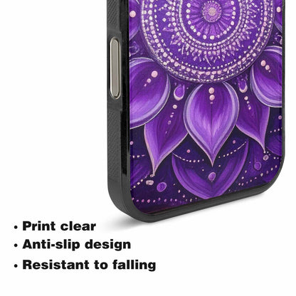 iPhone 16 Pro Max Case — Purple Mandala Bohemian Print Edge To, Customized Protective Case