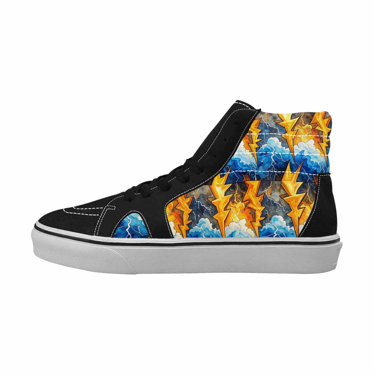 WOMEN'S Lightning Bolt High Top Canvas Neon Fantasy Custom Sneakers