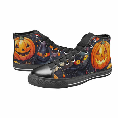 WOMEN'S Halloween High Top Canvas Grunge Custom Sneakers
